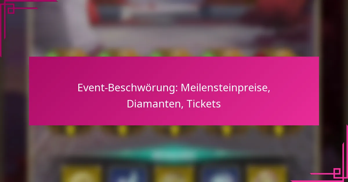 Event-Beschwörung: Meilensteinpreise, Diamanten, Tickets