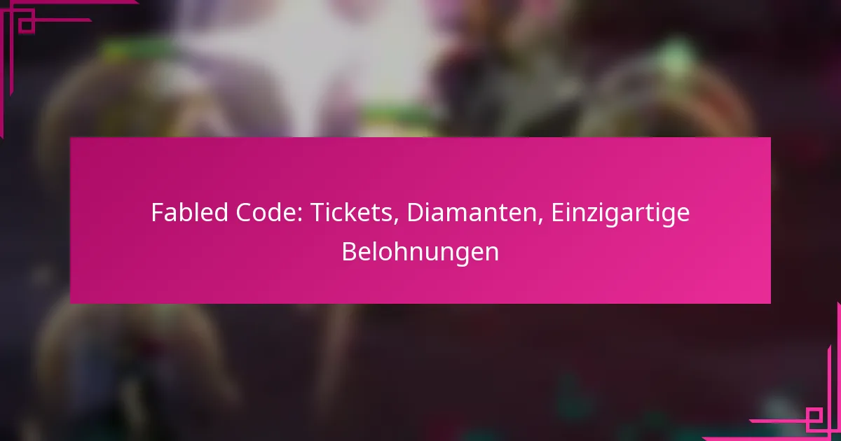 Fabled Code: Tickets, Diamanten, Einzigartige Belohnungen
