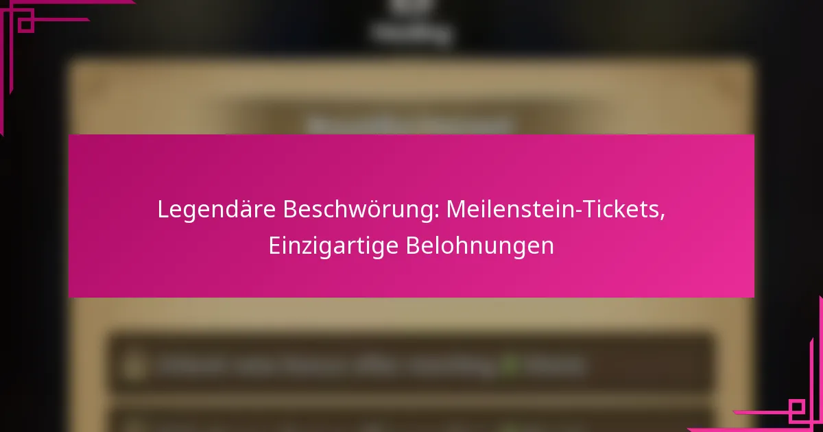 Legendäre Beschwörung: Meilenstein-Tickets, Einzigartige Belohnungen