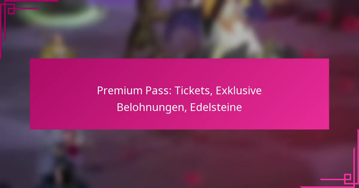 Premium Pass: Tickets, Exklusive Belohnungen, Edelsteine