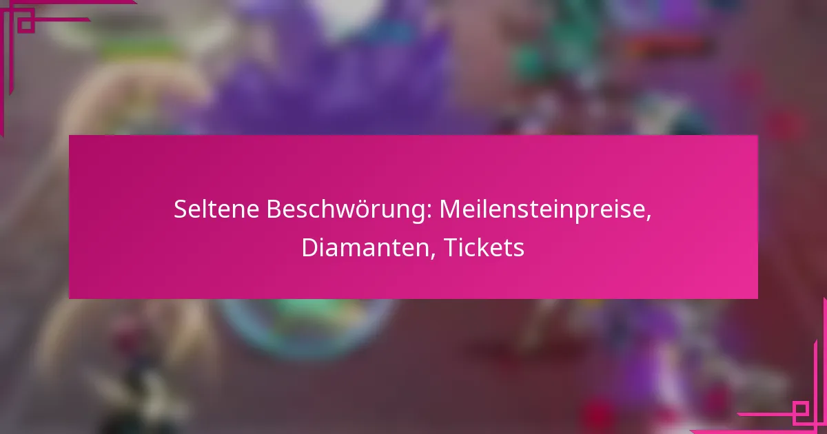 Seltene Beschwörung: Meilensteinpreise, Diamanten, Tickets