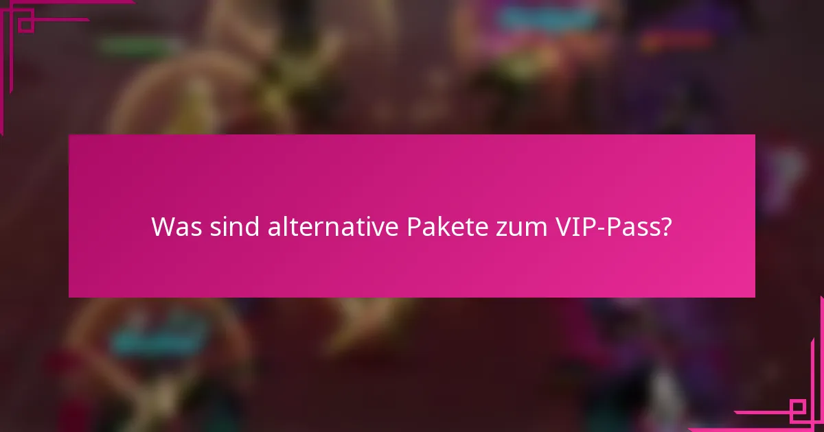 Was sind alternative Pakete zum VIP-Pass?