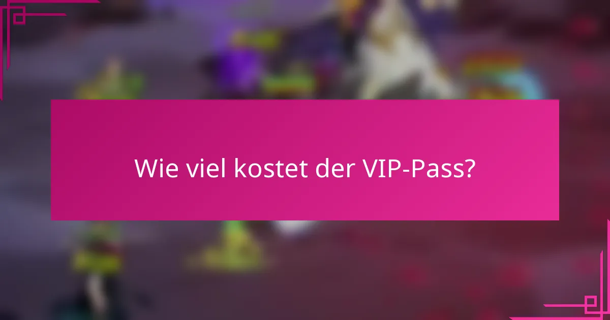 Wie viel kostet der VIP-Pass?